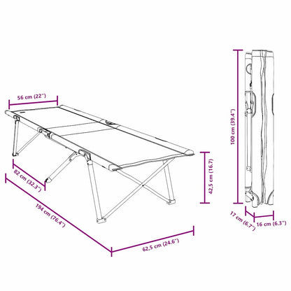 Klapp Schlafbett fürs Camping 2 pcs Grau 62 x 194 x 42 cm