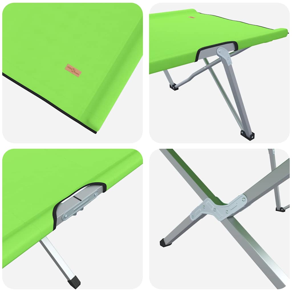 Klapp Schlafbett fürs Camping 2 pcs Dunkelgrün 62 x 194 x 42 cm