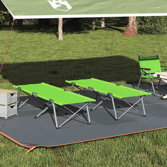 Klapp Schlafbett fürs Camping 2 pcs Dunkelgrün 62 x 194 x 42 cm