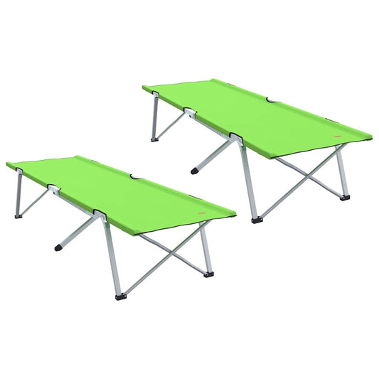 Klapp Schlafbett fürs Camping 2 pcs Dunkelgrün 62 x 194 x 42 cm