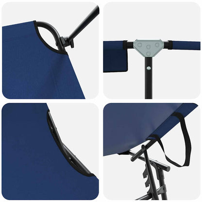 Klappbare Sonnenliege mit Kissen Blau 56 x 190 x 81cm Stoff