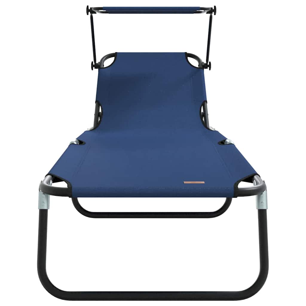 Klappbare Sonnenliege mit Kissen Blau 56 x 190 x 81cm Stoff