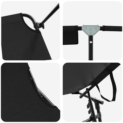 Klappbare Sonnenliege mit Kissen Schwarz 56 x 190 x 81cm Stoff