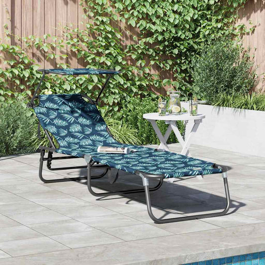 Klappbare Sonnenliege mit Kissen Grün 56 x 190 x 81cm Stoff