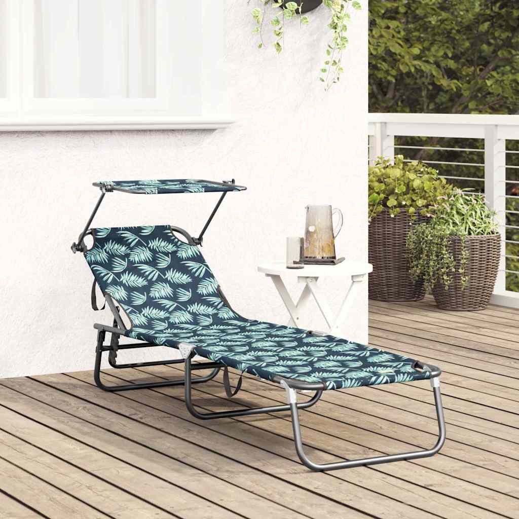 Klappbare Sonnenliege mit Kissen Grün 56 x 190 x 81cm Stoff