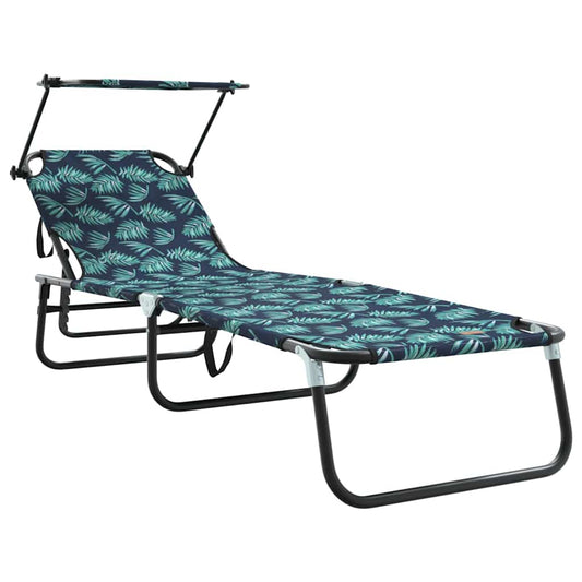 Klappbare Sonnenliege mit Kissen Grün 56 x 190 x 81cm Stoff