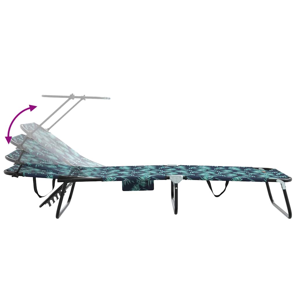 Klappbare Sonnenliege mit Kissen Grün 56 x 190 x 81cm Stoff