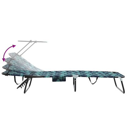 Klappbare Sonnenliege mit Kissen Grün 56 x 190 x 81cm Stoff