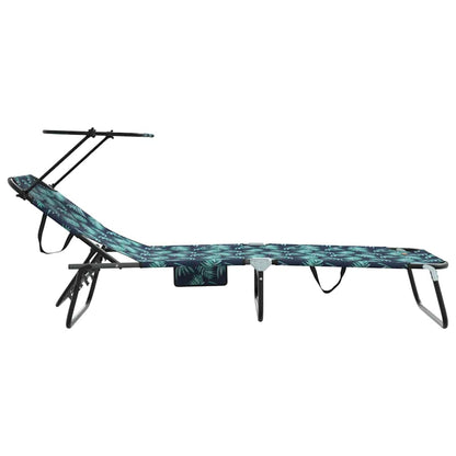 Klappbare Sonnenliege mit Kissen Grün 56 x 190 x 81cm Stoff