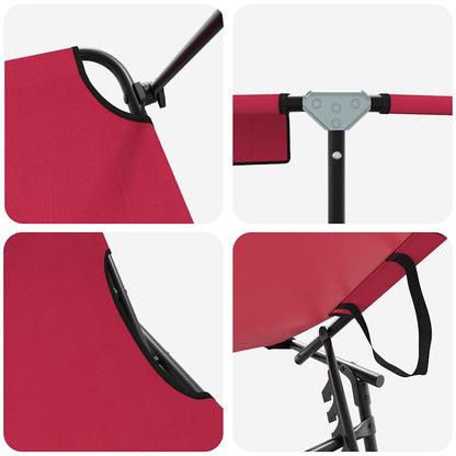 Klappbare Sonnenliege 2-Person 2 pcs Rot 56 x 190 x 81cm Stoff