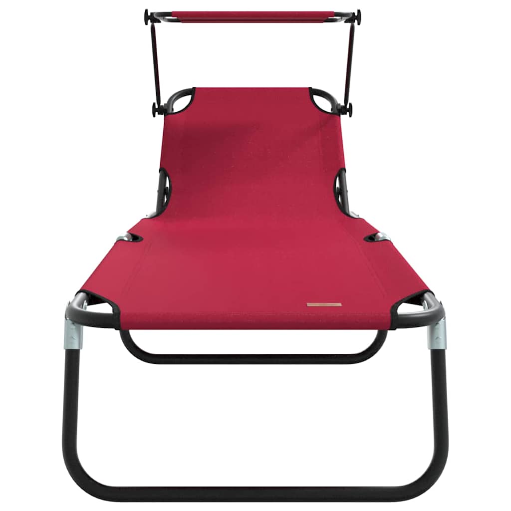 Klappbare Sonnenliege 2-Person 2 pcs Rot 56 x 190 x 81cm Stoff
