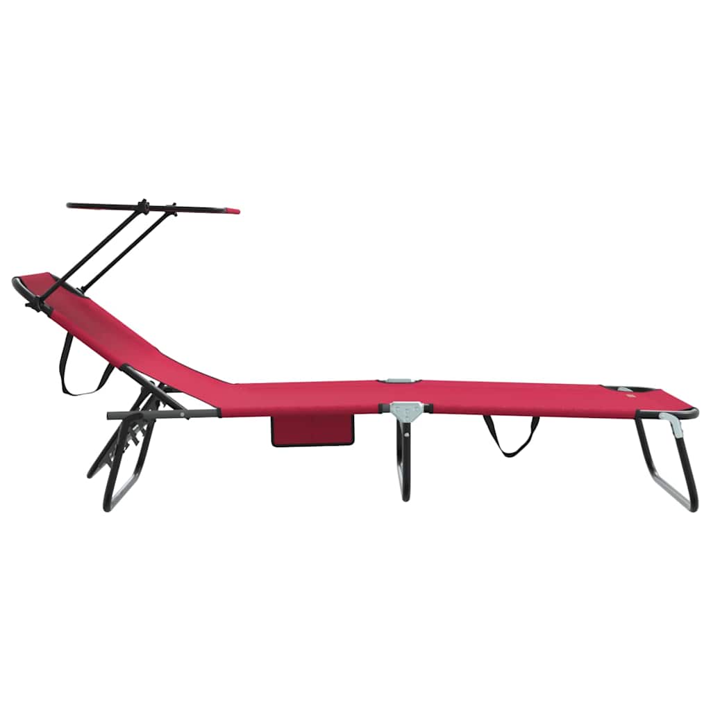 Klappbare Sonnenliege 2-Person 2 pcs Rot 56 x 190 x 81cm Stoff