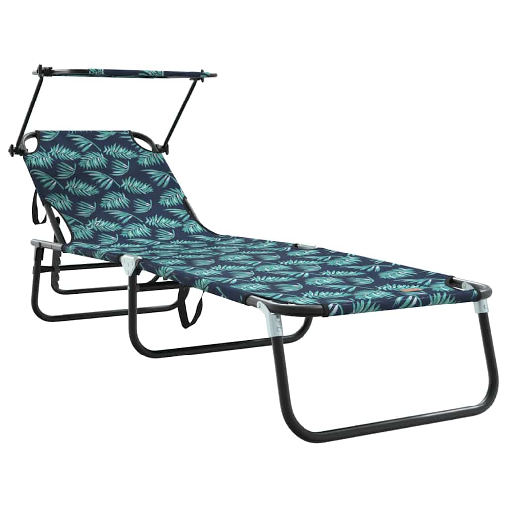 Klappbare Sonnenliege 2-Person 2 pcs Grün 56 x 190 x 81cm Stoff