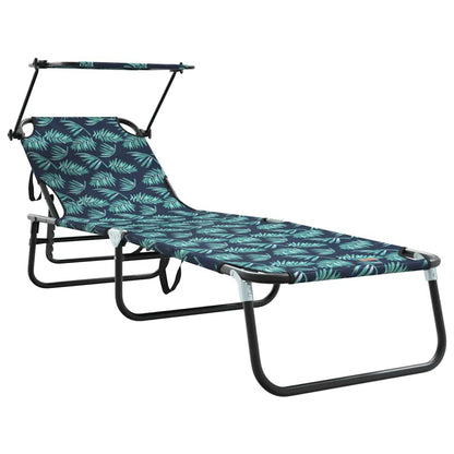 Klappbare Sonnenliege 2-Person 2 pcs Grün 56 x 190 x 81cm Stoff