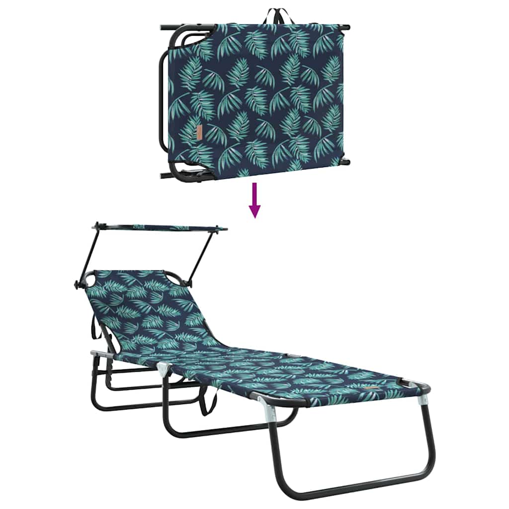 Klappbare Sonnenliege 2-Person 2 pcs Grün 56 x 190 x 81cm Stoff