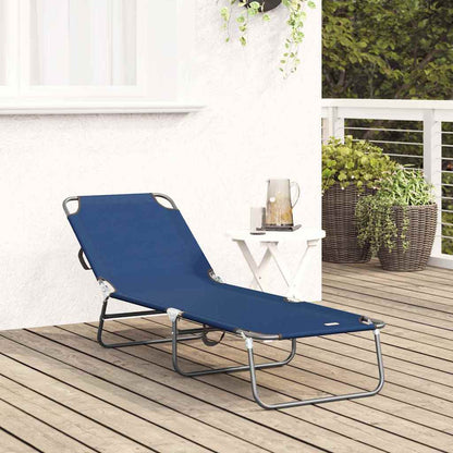 Klappbare Sonnenliege 1-Person Blau 56 x 189 x 87cm Stoff