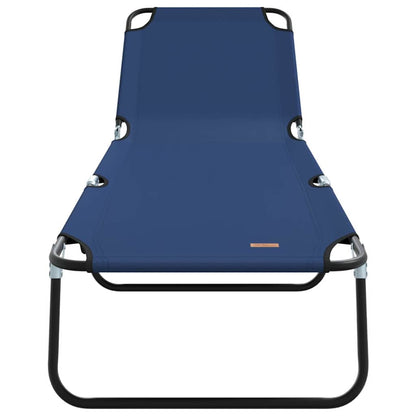 Klappbare Sonnenliege 1-Person Blau 56 x 189 x 87cm Stoff