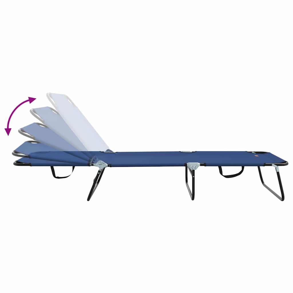 Klappbare Sonnenliege 1-Person Blau 56 x 189 x 87cm Stoff