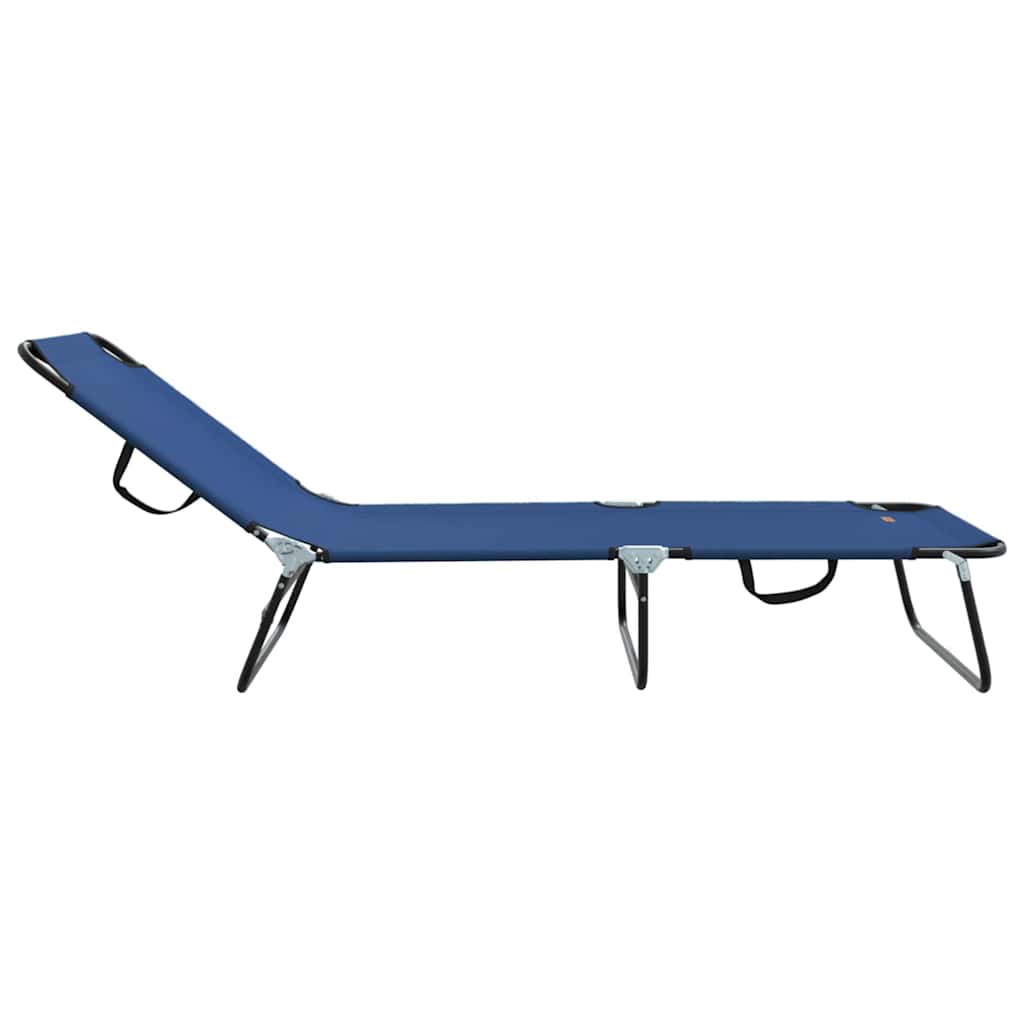 Klappbare Sonnenliege 1-Person Blau 56 x 189 x 87cm Stoff