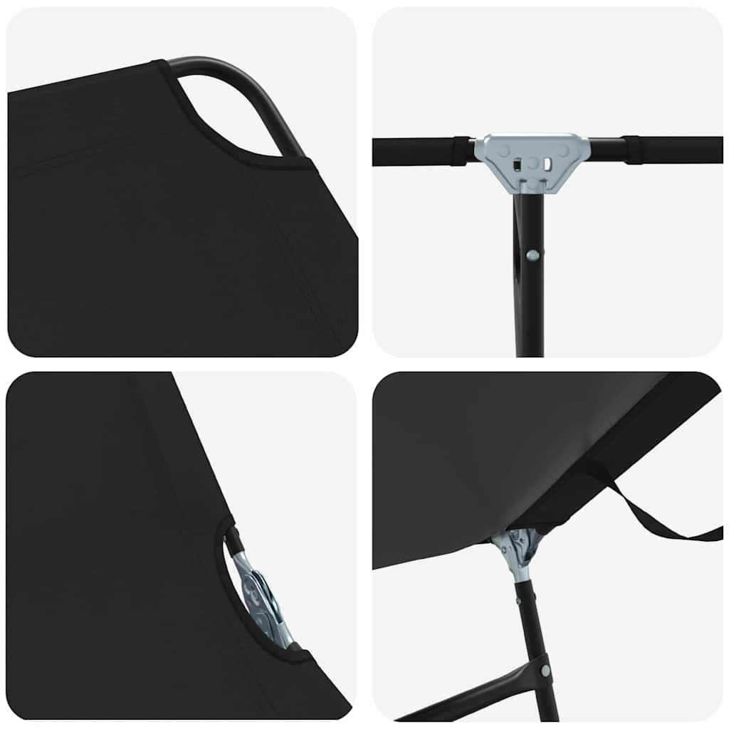 Klappbare Sonnenliege 1-Person Schwarz 56 x 189 x 87cm Stoff