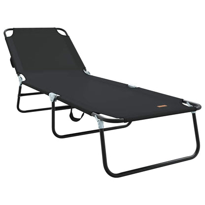 Klappbare Sonnenliege 1-Person Schwarz 56 x 189 x 87cm Stoff