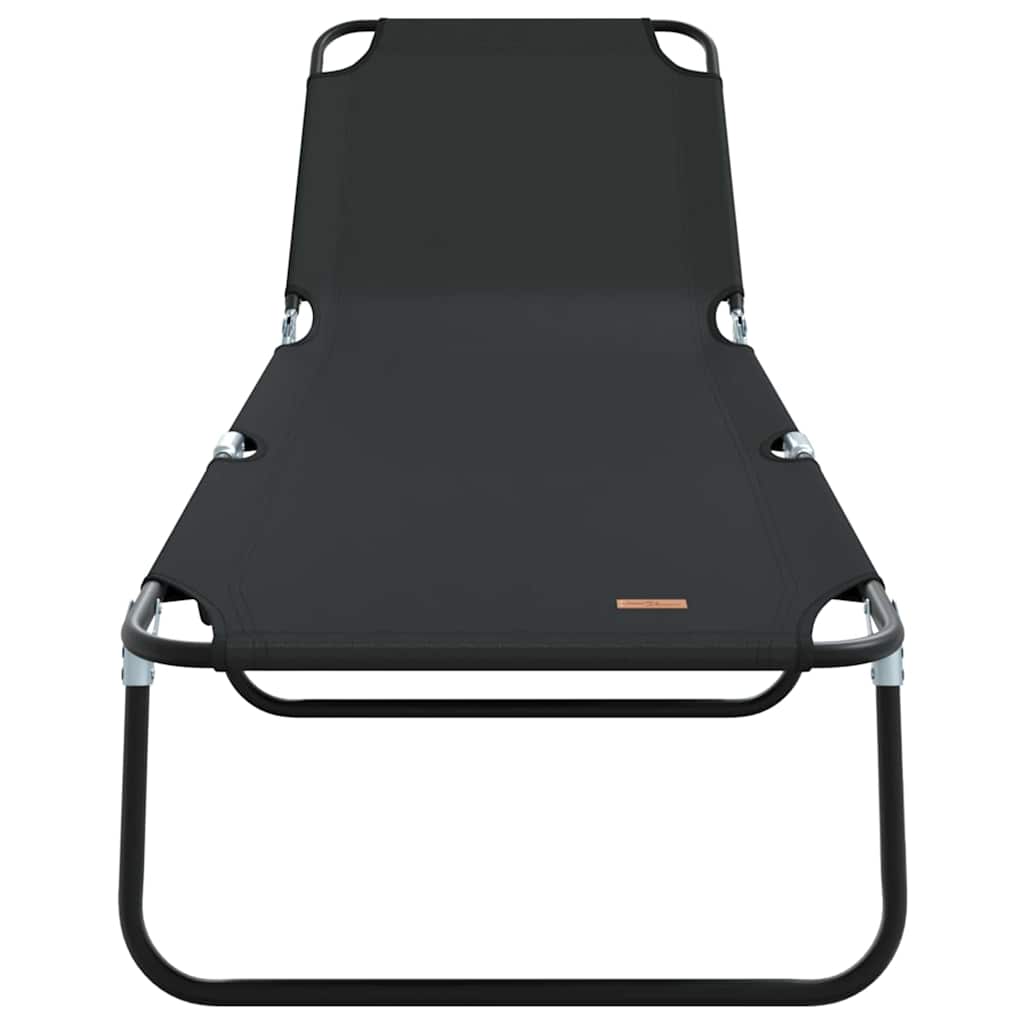 Klappbare Sonnenliege 1-Person Schwarz 56 x 189 x 87cm Stoff