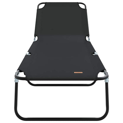 Klappbare Sonnenliege 1-Person Schwarz 56 x 189 x 87cm Stoff
