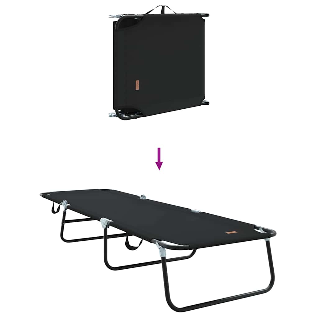Klappbare Sonnenliege 1-Person Schwarz 56 x 189 x 87cm Stoff