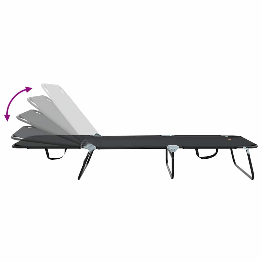 Klappbare Sonnenliege 1-Person Schwarz 56 x 189 x 87cm Stoff