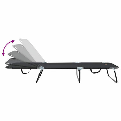 Klappbare Sonnenliege 1-Person Schwarz 56 x 189 x 87cm Stoff