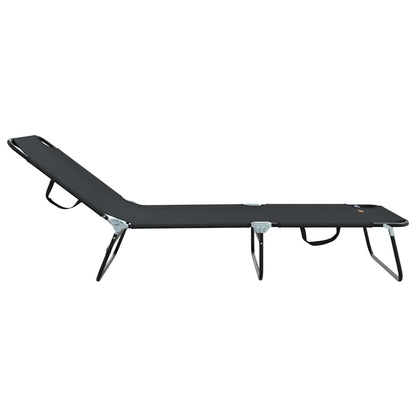 Klappbare Sonnenliege 1-Person Schwarz 56 x 189 x 87cm Stoff