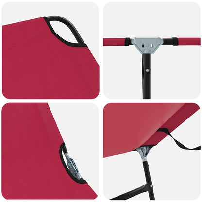 Klappbare Sonnenliege 1-Person Rot 56 x 189 x 87cm Stoff