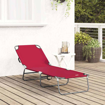Klappbare Sonnenliege 1-Person Rot 56 x 189 x 87cm Stoff