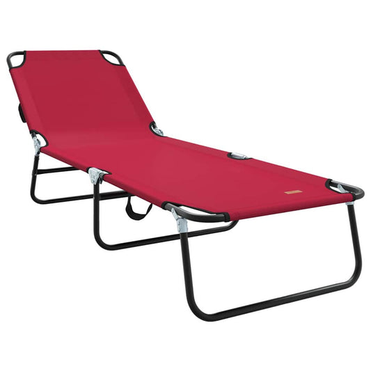 Klappbare Sonnenliege 1-Person Rot 56 x 189 x 87cm Stoff