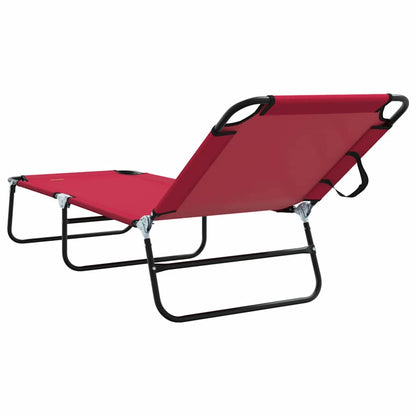 Klappbare Sonnenliege 1-Person Rot 56 x 189 x 87cm Stoff