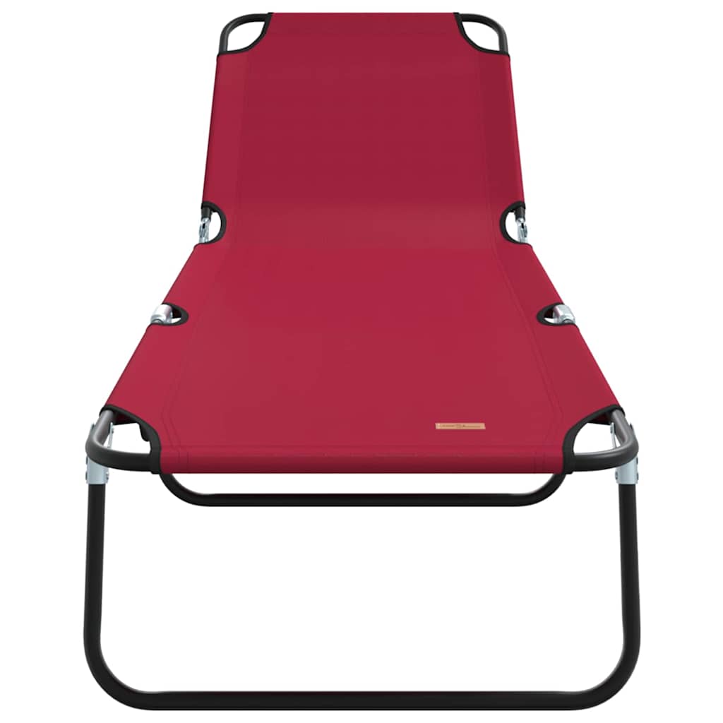 Klappbare Sonnenliege 1-Person Rot 56 x 189 x 87cm Stoff