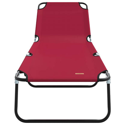 Klappbare Sonnenliege 1-Person Rot 56 x 189 x 87cm Stoff