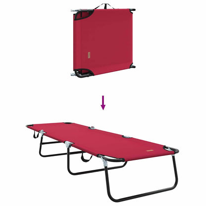 Klappbare Sonnenliege 1-Person Rot 56 x 189 x 87cm Stoff