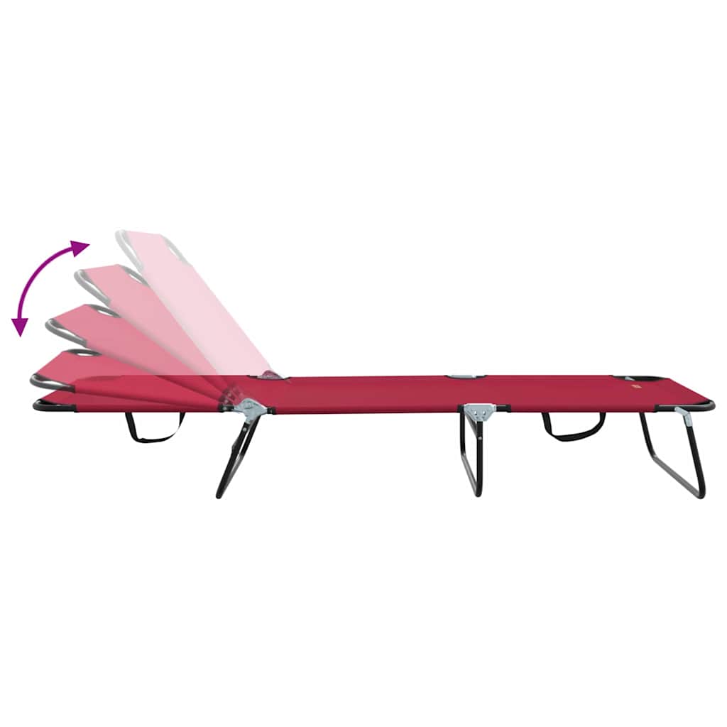 Klappbare Sonnenliege 1-Person Rot 56 x 189 x 87cm Stoff