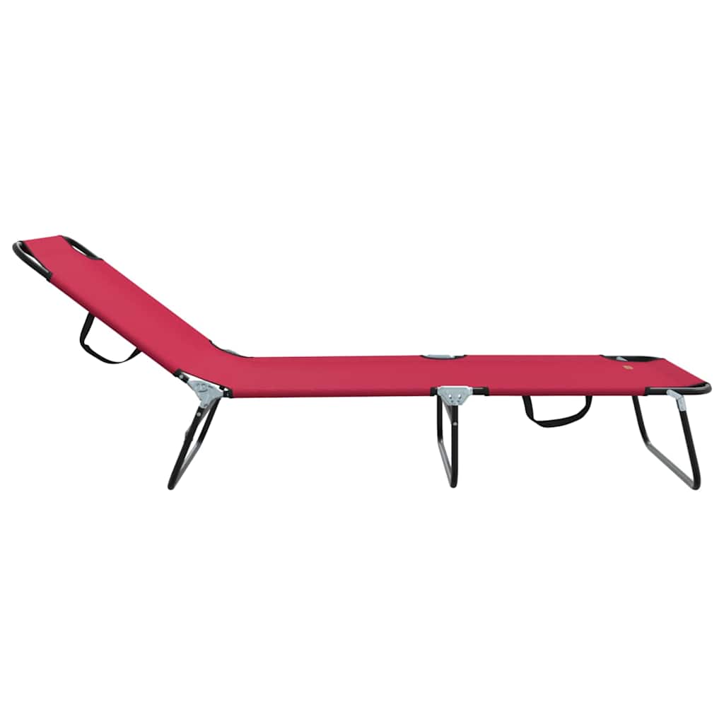 Klappbare Sonnenliege 1-Person Rot 56 x 189 x 87cm Stoff