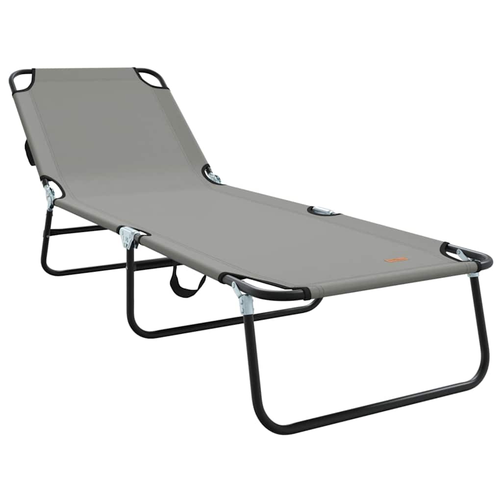 Klappbare Sonnenliege 1-Person Grau 56 x 189 x 87cm Stoff