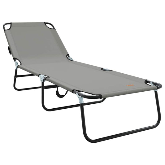 Klappbare Sonnenliege 1-Person Grau 56 x 189 x 87cm Stoff