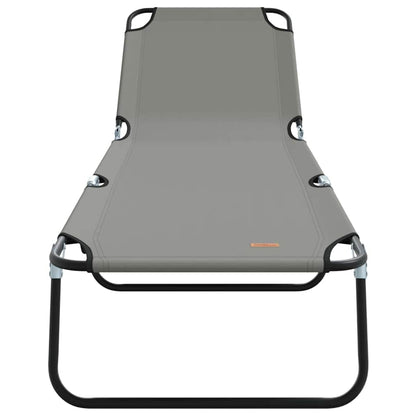Klappbare Sonnenliege 1-Person Grau 56 x 189 x 87cm Stoff