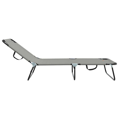 Klappbare Sonnenliege 1-Person Grau 56 x 189 x 87cm Stoff