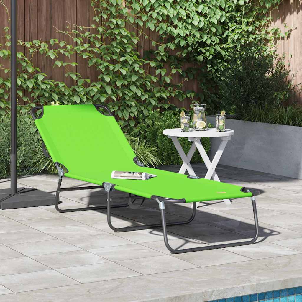 Klappbare Sonnenliege 1-Person Grün 56 x 189 x 87cm Stoff