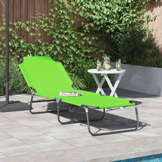 Klappbare Sonnenliege 1-Person Grün 56 x 189 x 87cm Stoff