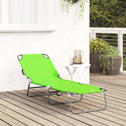 Klappbare Sonnenliege 1-Person Grün 56 x 189 x 87cm Stoff