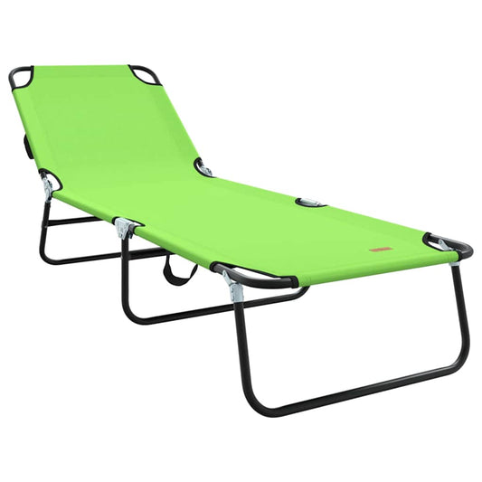 Klappbare Sonnenliege 1-Person Grün 56 x 189 x 87cm Stoff