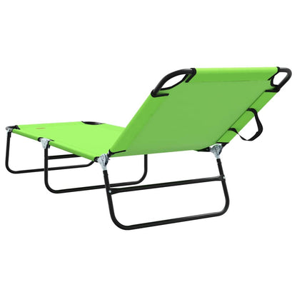 Klappbare Sonnenliege 1-Person Grün 56 x 189 x 87cm Stoff