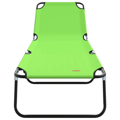 Klappbare Sonnenliege 1-Person Grün 56 x 189 x 87cm Stoff